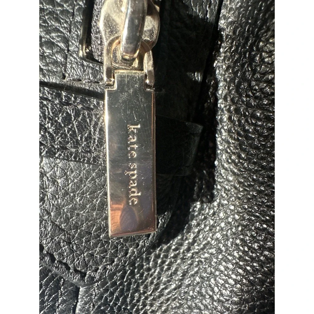 Kate Spade New York Pebble Leather Shoulder Bag Black purse Gold Hardware Leila - Picture 13 of 13